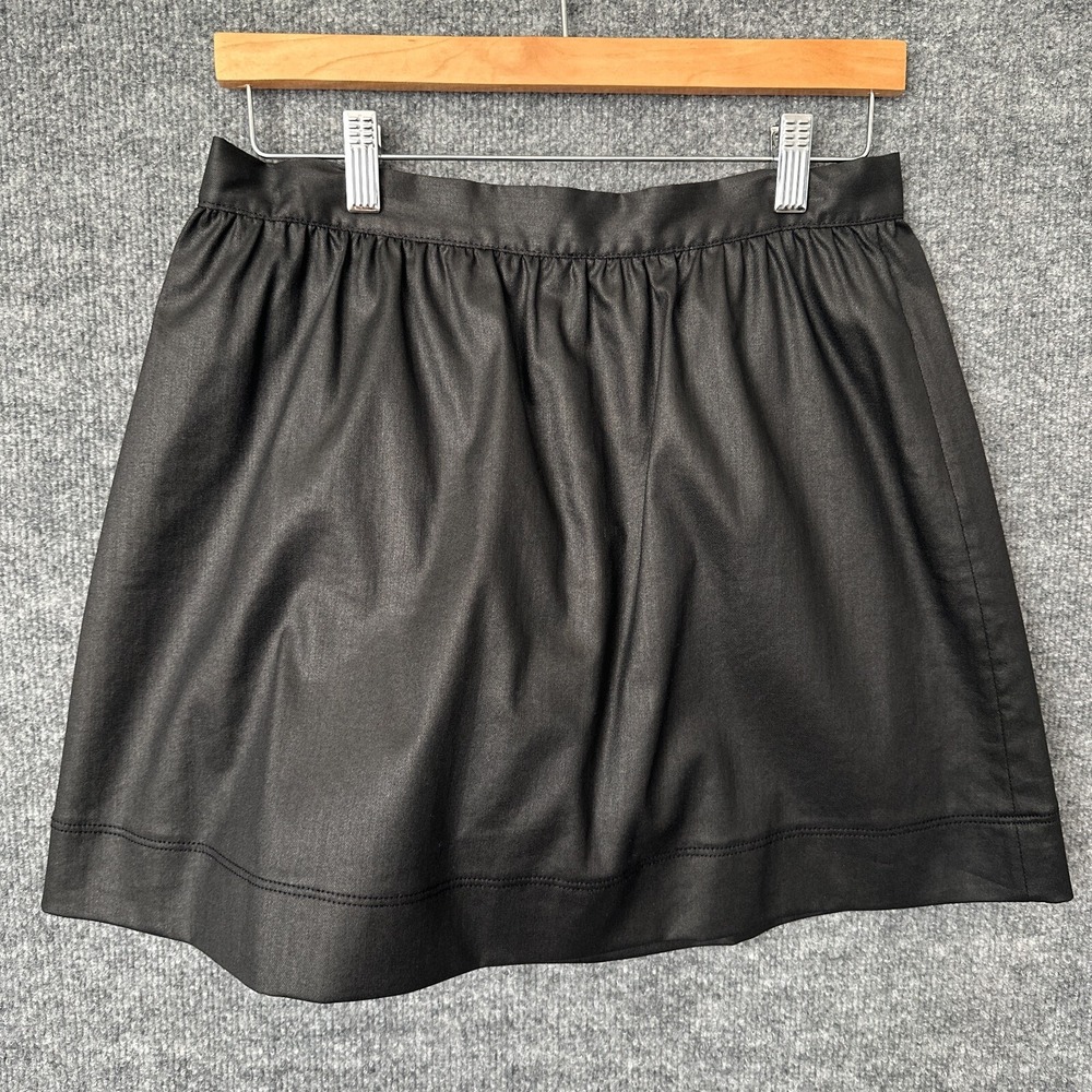 3x1 NYC Mini Skirt Womens S / M Pleated Coated Black‎ Punk  Gothic A-Line